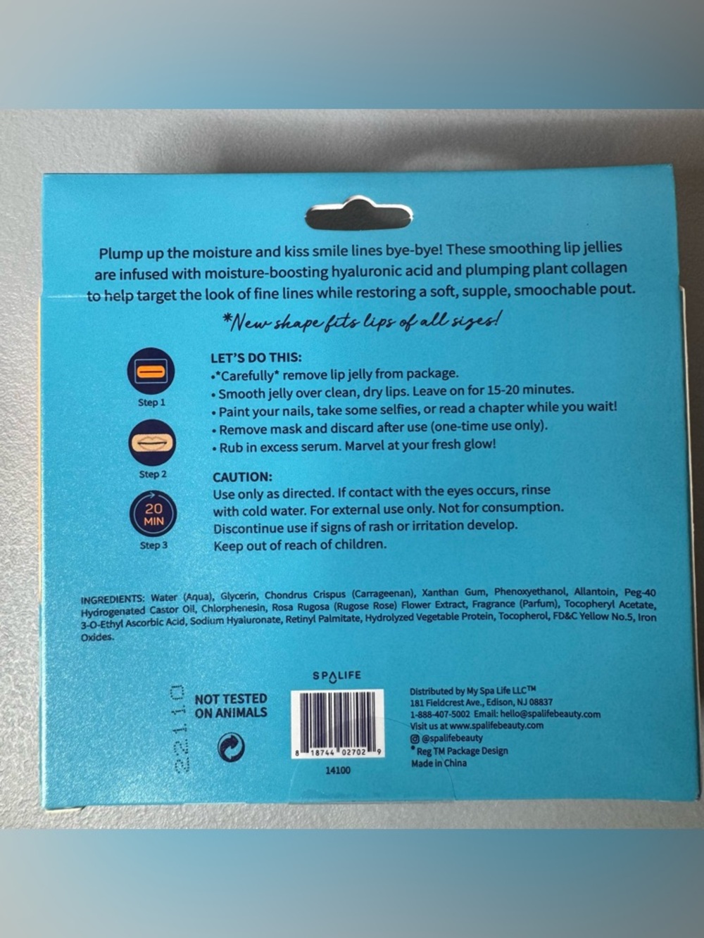 Spa life plump it up Jelly Hydrating lip jellies hyaluronic acid 6 patches - Picture 2 of 2